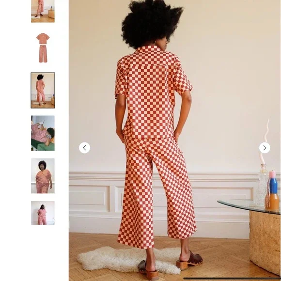 NWOT, Wray Spiced Checkered Long‎ Lounge Set size Small - Picture 3 of 8